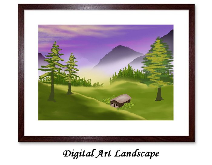 Digital Art Landscape Framed Print